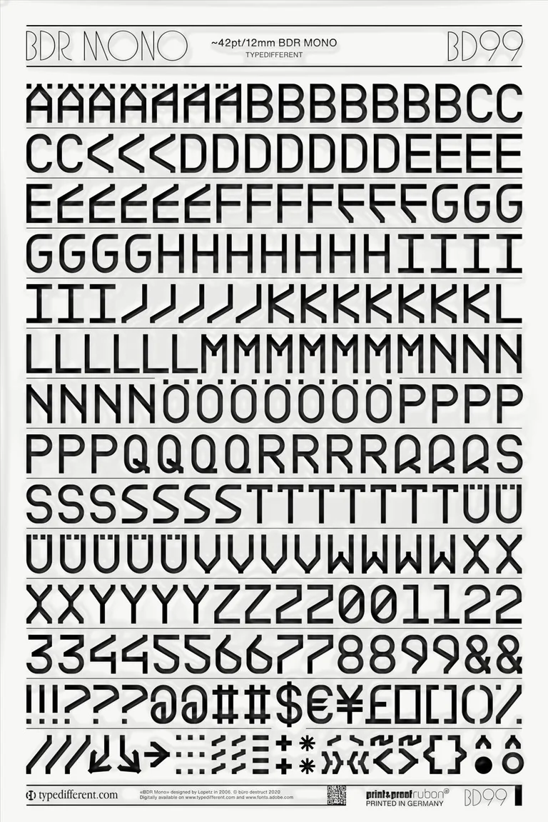 Büro Destruct - BD Font Rub On 6-Pack (Letraset) – Bild 7