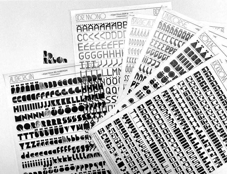 Büro Destruct - BD Font Rub On 6-Pack (Letraset)