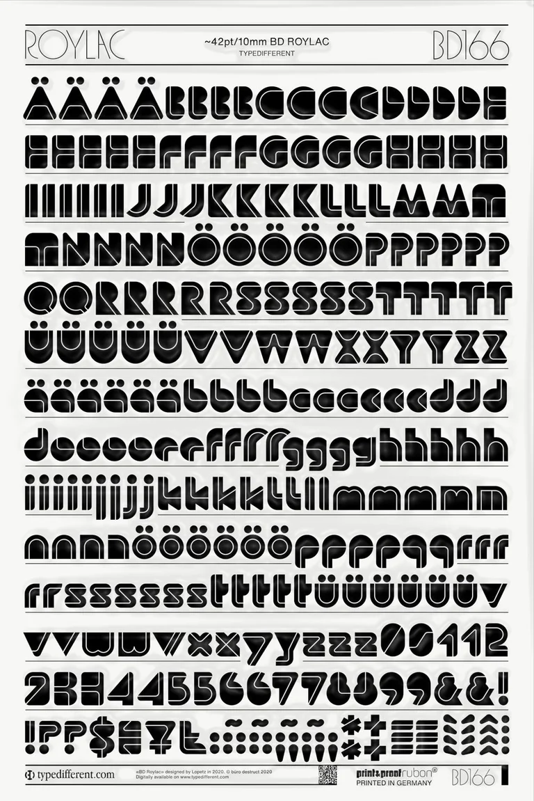Büro Destruct - BD Font Rub On 6-Pack (Letraset) – Bild 4