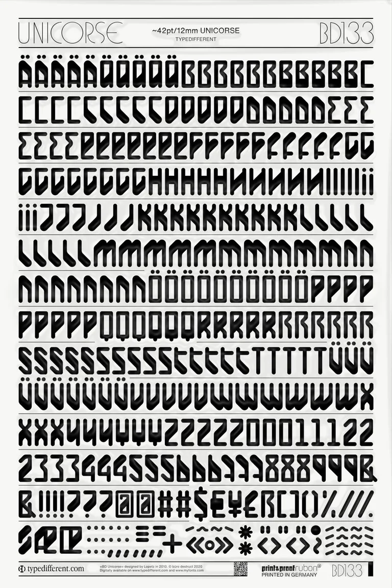 Büro Destruct - BD Font Rub On 6-Pack (Letraset) – Bild 3